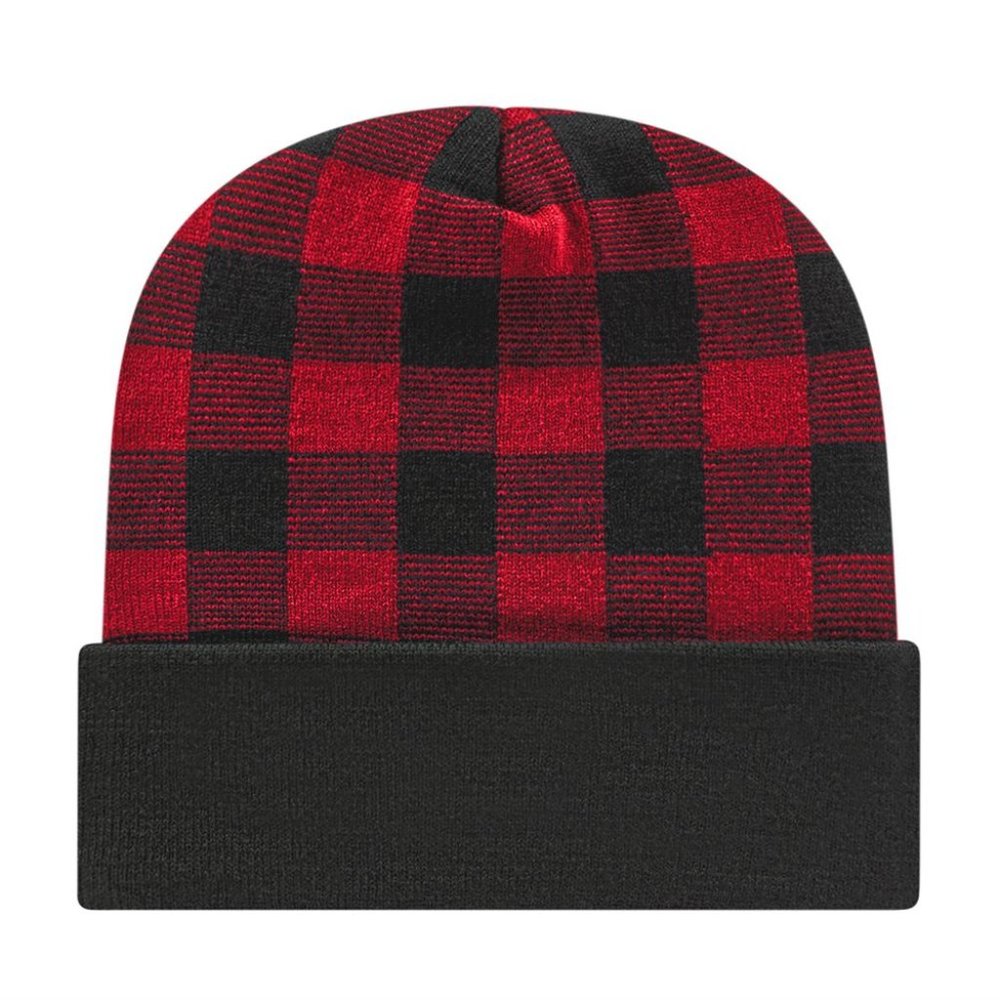 CAP AMERICA PLAID KNIT HAT WITH CUFF PLAID NEW